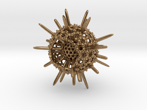 Spiky Spumellaria Sculpture - Science Gift in Natural Brass: Small