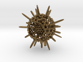 Spiky Spumellaria Sculpture - Science Gift in Natural Bronze: Small