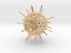 Spiky Spumellaria Sculpture - Science Gift in 14k Gold Plated Brass: Small