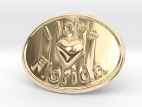 I Love Florida Belt Buckle in 14K Yellow Gold