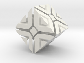 Fractal Cube in White Natural Versatile Plastic