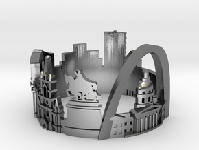 St.Louis Skyline - Cityscape Ring in Polished Silver: 8 / 56.75