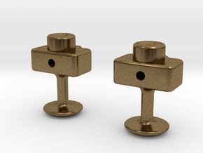 Mini DSLR Camera - Cufflinks in Natural Bronze