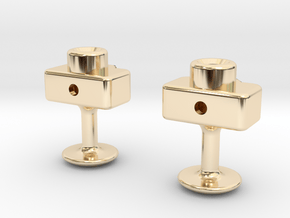 Mini DSLR Camera - Cufflinks in 14K Yellow Gold