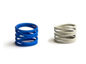 Curlicue spiral ring in Blue Processed Versatile Plastic