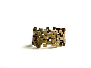 Cubic ring in Natural Bronze
