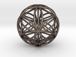 Double Hexasphere w/nested Hexahedron 2.2" (nb) in Polished Bronzed Silver Steel