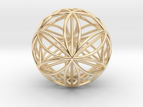 Double Hexasphere w/nested Hexahedron 2.2" (nb) in 14K Yellow Gold