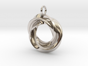 Roebius pendant with loop in Rhodium Plated Brass