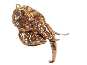 Elephant skull in Natural Brass