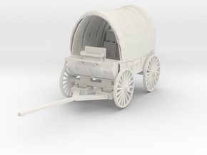 O Scale Covered Wagon in White Natural Versatile Plastic