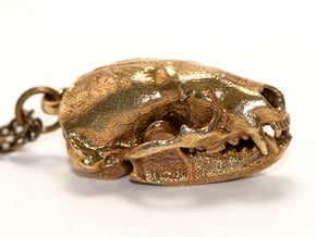 BADGER Skull Pendant in Natural Brass