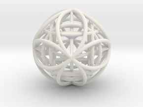 OctaHexasphere w/ nested Platonic Solids 1.7" (nb) in White Natural Versatile Plastic