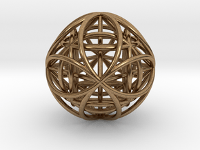 OctaHexasphere w/ nested Platonic Solids 1.7" (nb) in Natural Brass