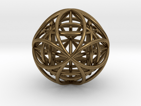 OctaHexasphere w/ nested Platonic Solids 1.7" (nb) in Natural Bronze