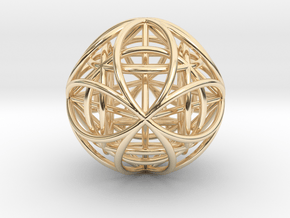 OctaHexasphere w/ nested Platonic Solids 1.7" (nb) in 14K Yellow Gold
