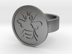 Bee Ring in Natural Silver: 8 / 56.75