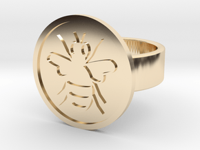 Bee Ring in 14k Gold Plated Brass: 8 / 56.75