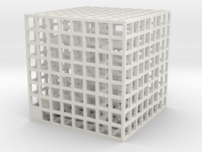 Maze 04, 4x4x4 in White Natural Versatile Plastic