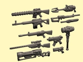 28mm Wastefall weapons 1 in Tan Fine Detail Plastic