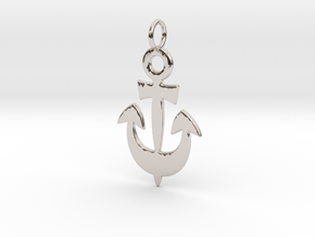 Anchor Symbol Pendant Charm in Platinum