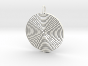 Minimalist Spiral Pendant in White Natural Versatile Plastic