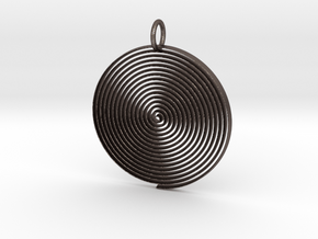 Minimalist Spiral Pendant in Polished Bronzed Silver Steel
