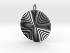 Minimalist Spiral Pendant in Natural Silver