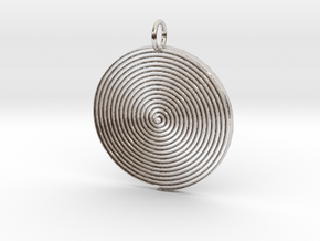 Minimalist Spiral Pendant in Rhodium Plated Brass