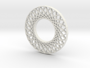 Modern Abstract Geometric Pendant in White Natural Versatile Plastic