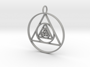Modern Abstract Circles And Triangles Pendant in Aluminum