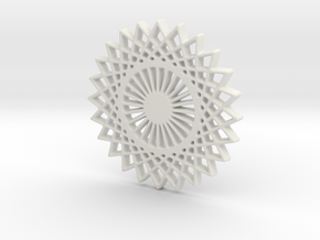 Stylized Sun Modern Pendant Charm in White Natural Versatile Plastic