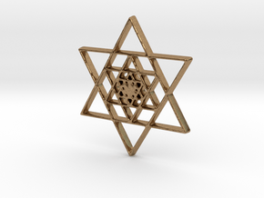 Infinite Jewish Symbol Pendant Charm in Natural Brass
