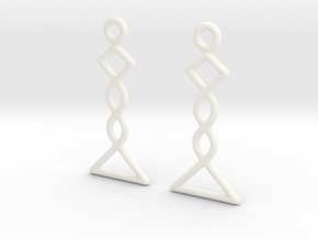   Celtic Weave Earrings - WE031 in White Processed Versatile Plastic