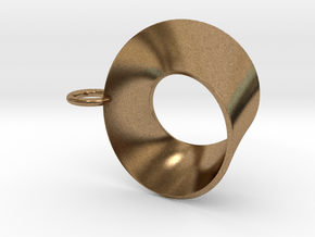 Moebius pendant with loop in Natural Brass