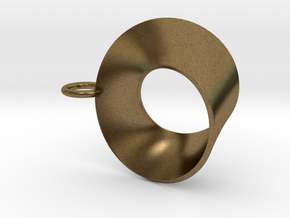 Moebius pendant with loop in Natural Bronze