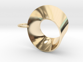 Moebius pendant with loop in 14K Yellow Gold