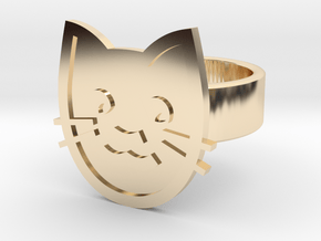 Cat Ring in 14k Gold Plated Brass: 8 / 56.75