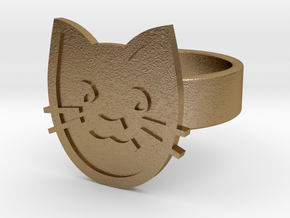 Cat Ring in Polished Gold Steel: 10 / 61.5