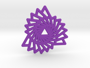 Triangle Vortex Pendant in Purple Processed Versatile Plastic