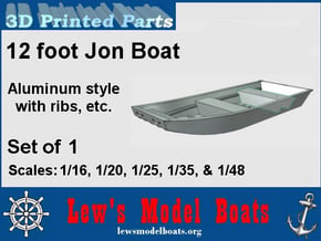 12 foot Jon Boat (aluminum style) in White Natural Versatile Plastic: 1:16