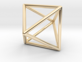 Octahedron Pendant in 14k Gold Plated Brass