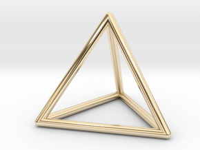 Tetrahedron Pendant in 14k Gold Plated Brass