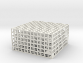 Maze 07, 6x6x3 in White Natural Versatile Plastic: Medium