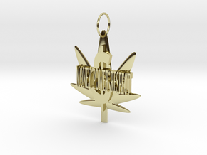 Money Power Respect Weed Pendant in 18k Gold Plated Brass