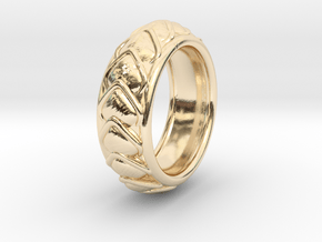 Dragon Scales Ring size 6 in 14k Gold Plated Brass
