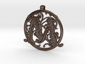 Fantasy "M" Pendant in Polished Bronze Steel