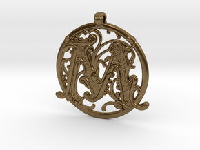 Fantasy "M" Pendant in Natural Bronze