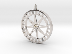 Compass Pendant  in Platinum