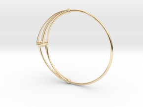 Bangle with Rolling Ball - SMK Melancholy in 14k Gold Plated Brass